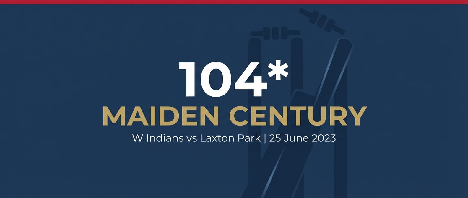 My First Century — 104 Not Out at 14